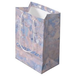 Lichtroze en blauw medium cadeauzakje