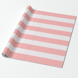 Lichtroze en crème luifel strepen cadeaupapier