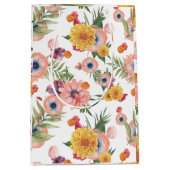 Lichtroze en geel bloemenpatroon medium cadeauzakje (Voorkant)