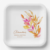 Lichtroze en geel bodemkundig Vrijgezellenfeest Papieren Bordje (Voorkant)