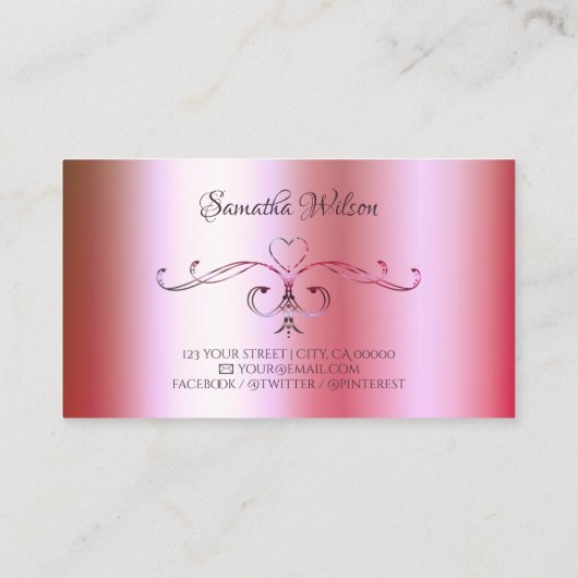 Lichtroze en groene gradiënt  voor sierdoeleinden visitekaartje (Achterkant)