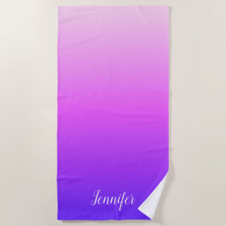 Lichtroze en hete roze violette gepersonaliseerde  strandlaken