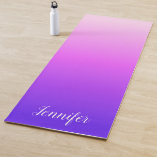 Lichtroze en hete roze violette gepersonaliseerde  yogamat
