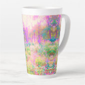 Lichtroze en koraaltuin latte mok (Rechterhoek)