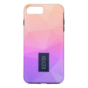 Lichtroze en lavender modern geometrisch patroon 	iPhone 8 plus / 7 plus hoesje