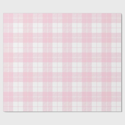 Lichtroze en wit geplakt patroon |Groot | Cadeaupapier (Vlak)