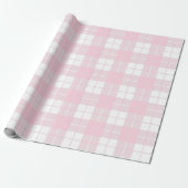 Lichtroze en wit geplakt patroon |Groot | Cadeaupapier (Uitgerold)