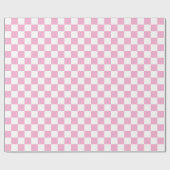 Lichtroze en wit geruit cadeaupapier (Vlak)