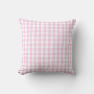 lichtroze en wit gingham patroon preppy girly kussen