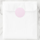 lichtroze en wit gingham patroon preppy girly ronde sticker (Tas)