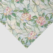 Lichtroze en witte bloemen Glas in lood Effect Tissuepapier (Detail)