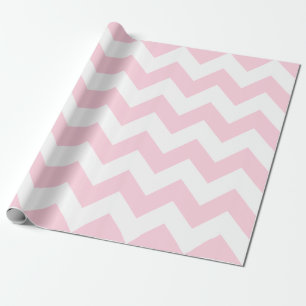 Lichtroze en witte extra grote Chevron Cadeaupapier