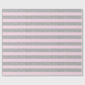 Lichtroze en zilverglitterstrips cadeaupapier (Vlak)