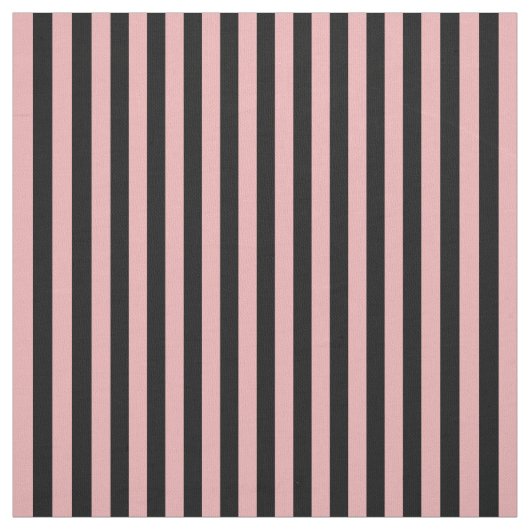 Lichtroze en zwart verticaal gestreept stof (Swatch)