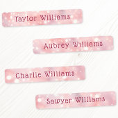 Lichtroze etherische bokeh waterdichte naam labels