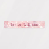 Lichtroze etherische bokeh waterdichte naam labels (Design 1)