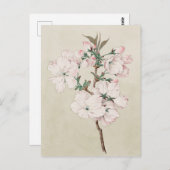 Lichtroze Floral Briefkaart (Voorkant / Achterkant)