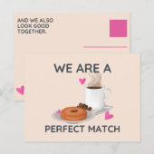 Lichtroze Geïllustreerde Doughnut Briefkaart (Voorkant / Achterkant)