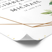 lichtroze geometrische bruiloft poster (Hoek)