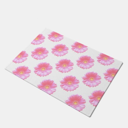 Lichtroze gerbera daisy deurmat (Schuin)