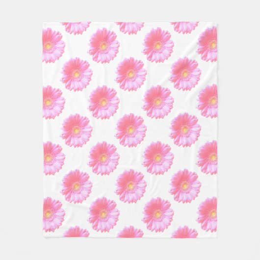 Lichtroze gerbera daisy fleece deken (Voorkant)