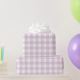 Lichtroze geruit cadeaupapier