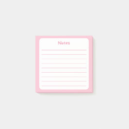 Lichtroze gevoerd Sticky Note Pad