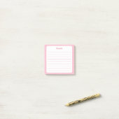 Lichtroze gevoerd Sticky Note Pad (Op bureau)