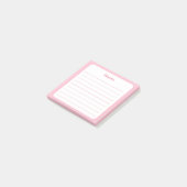 Lichtroze gevoerd Sticky Note Pad (Schuin)