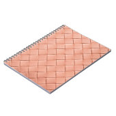 Lichtroze geweven ledertextuur notitieboek (Linkerzijde)