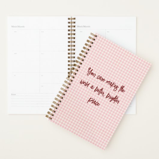 Lichtroze Gingham Pattern Planner (Display)