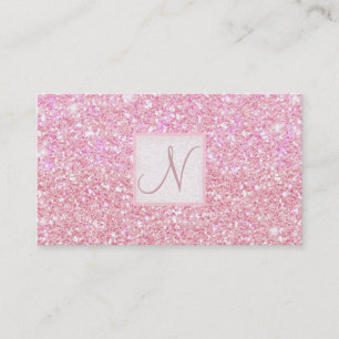 Lichtroze Glitter Chic Glam Glitzy Salon Spa Visitekaartje