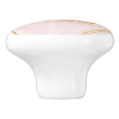 lichtroze goudvormig design keramische knop (Zijkant)