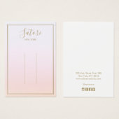 Lichtroze gradiënt ombre Script Hair Clip display Visitekaartje (Voorkant /achterkant)