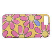 Lichtroze grafielenbloemen op elke kleur Case-Mate iPhone case (Achterkant (Horizontaal))