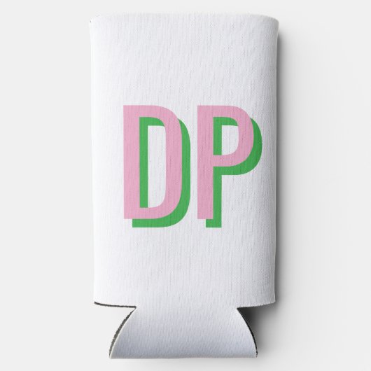 Lichtroze + groen monogram bruidsmeisje (Achterkant)