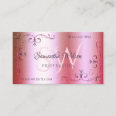 Lichtroze groene kleurengradiënt  Initialen Visitekaartje (Voorkant)