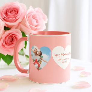 Lichtroze harten foto Valentijnsdag Mok
