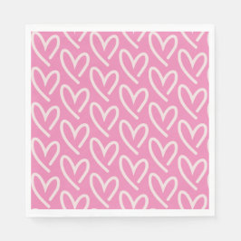 Lichtroze harten van het hart servet