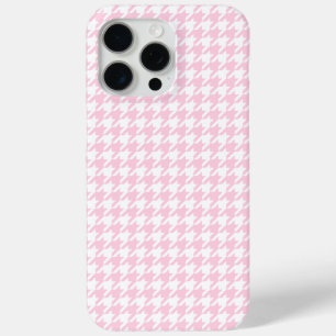 Lichtroze Houndstooth-patroon iPhone 15 Pro Max Hoesje