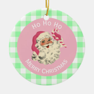 Lichtroze kerstman keramisch ornament