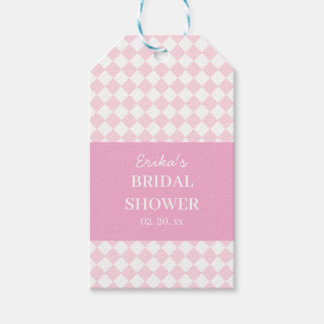 Lichtroze klassieke ontwerp bruiloftsshower cadeau cadeaulabel