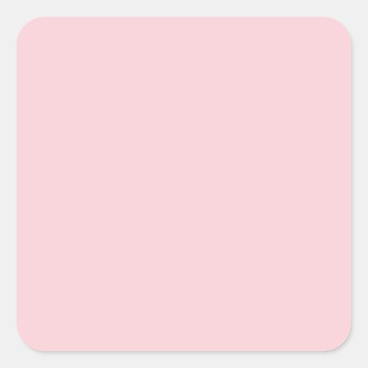 Lichtroze kleur vierkante sticker (Voorkant)