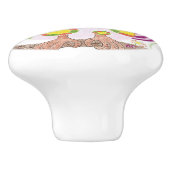 Lichtroze kleuterkamer keramische knop (Zijkant)