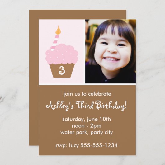 Lichtroze koekje kaart (Voorkant / Achterkant)