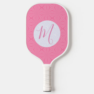 Lichtroze kronkelende vierkanten pickleball paddle