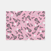 Lichtroze lacrosse stokken fleece deken (Voorkant (Horizontaal))