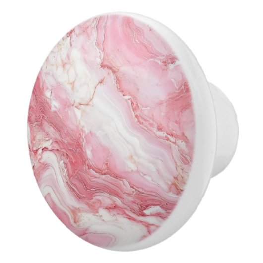 Lichtroze marmeren patroon keramische knop (Rechts)