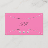 Lichtroze met Silver Decor Diamonds en Monogram Visitekaartje (Voorkant)