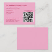 Lichtroze moderne bruiloft QR code behuizing Kaart (Voorkant / Achterkant)